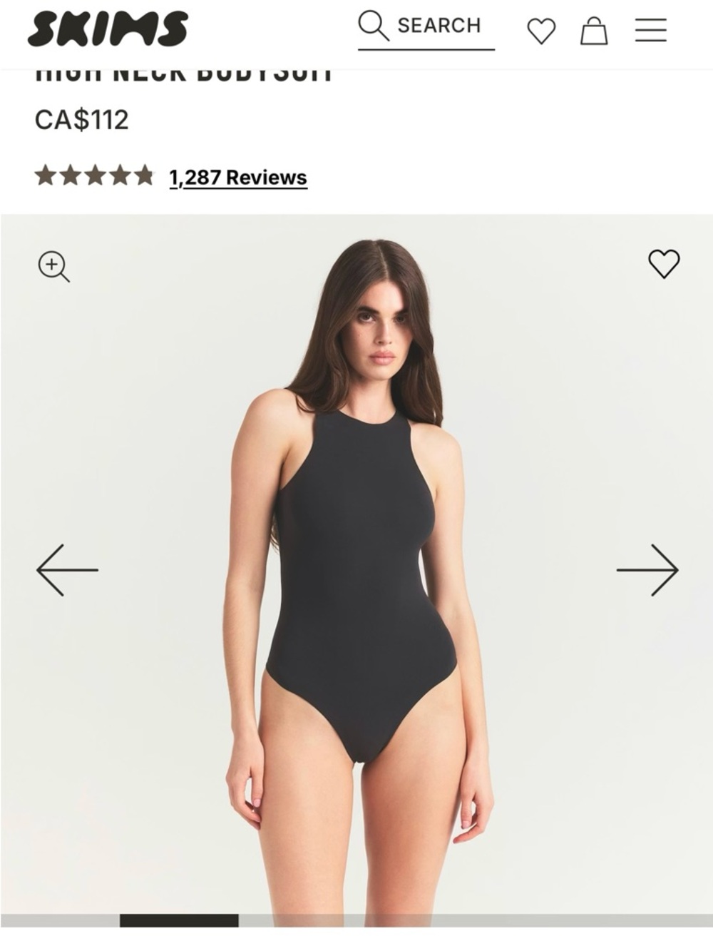 SKIMS Black High-Neck One-Piece Swimsuit